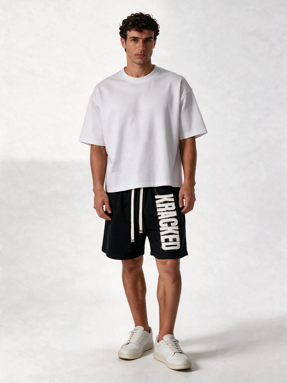 Graphic Shorts Knit Relaxed Fit - Kracked