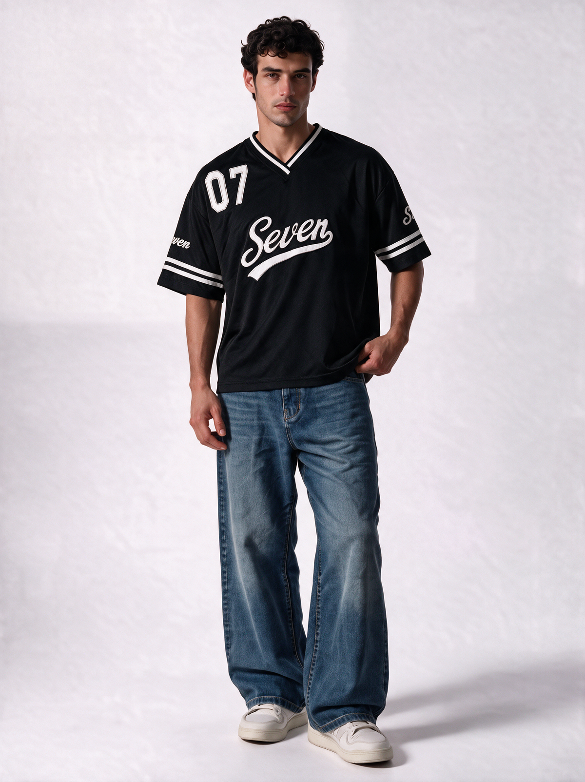 Panelled Graphic T-Shirt Knit Relaxed Fit -MoonWalk