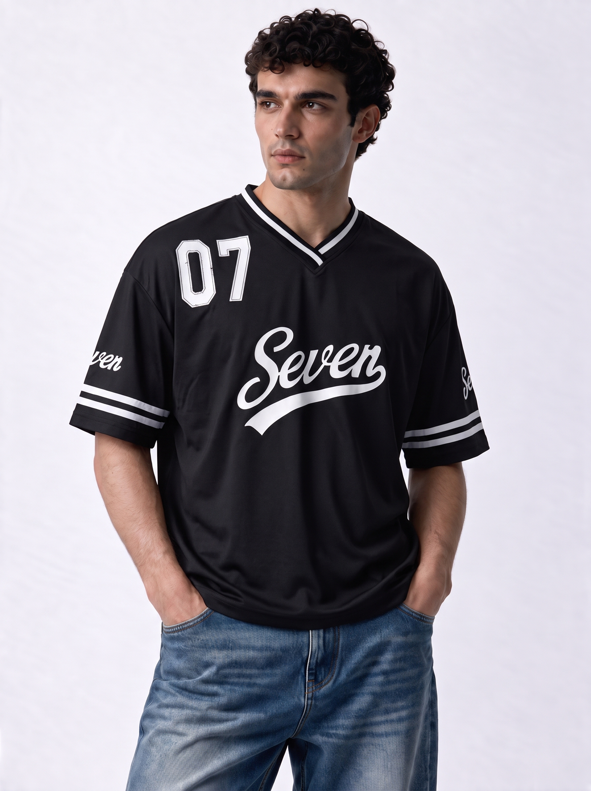 Panelled Graphic T-Shirt Knit Relaxed Fit -MoonWalk