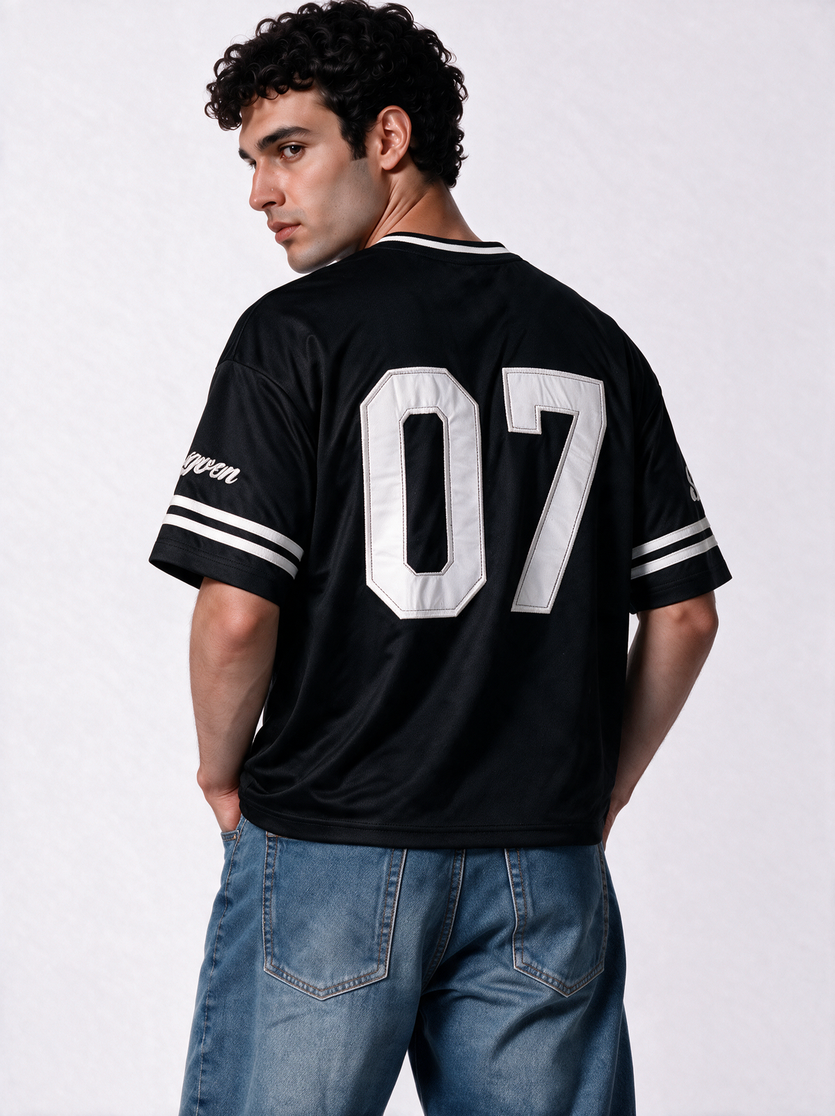 Panelled Graphic T-Shirt Knit Relaxed Fit -MoonWalk