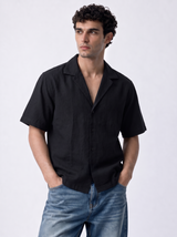 Minimal Buttoned Shirt Linen Blend Regular Fit - Jeddah