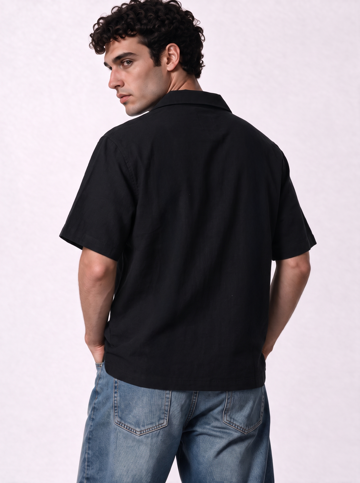 Minimal Buttoned Shirt Linen Blend Regular Fit - Jeddah