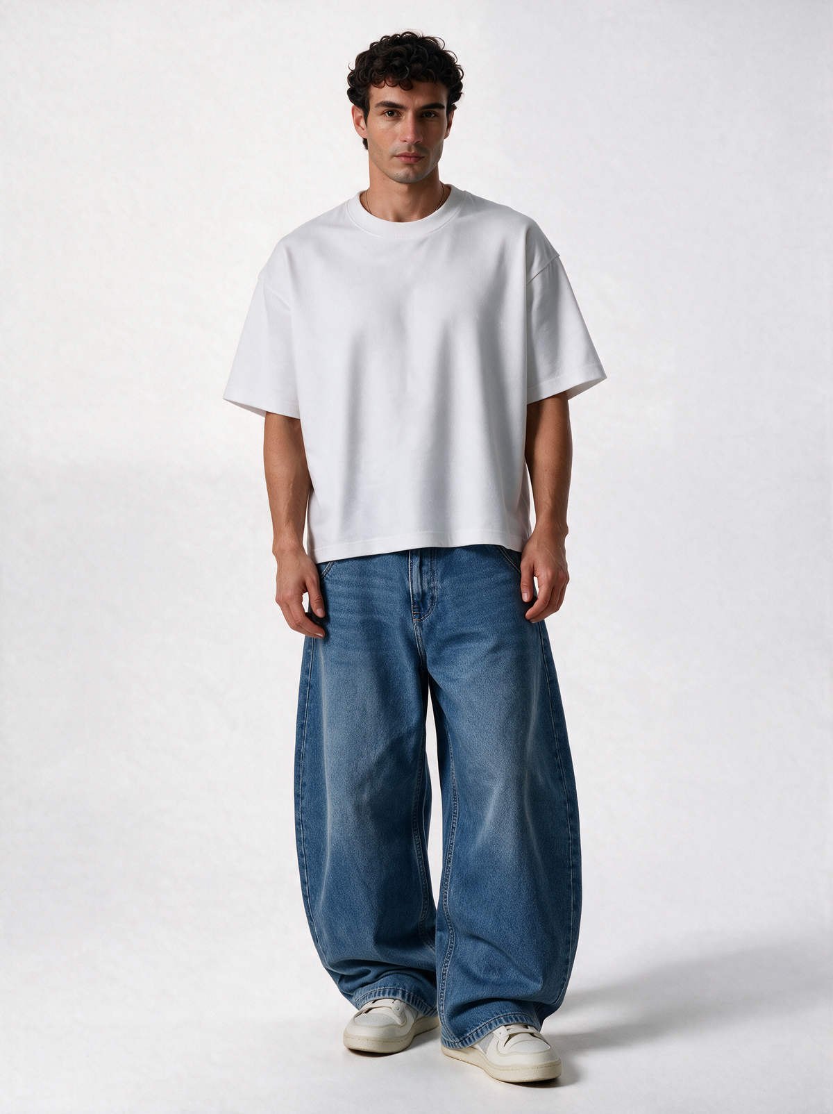Wide Leg Jeans Denim Baggy Fit - Genz Saudi