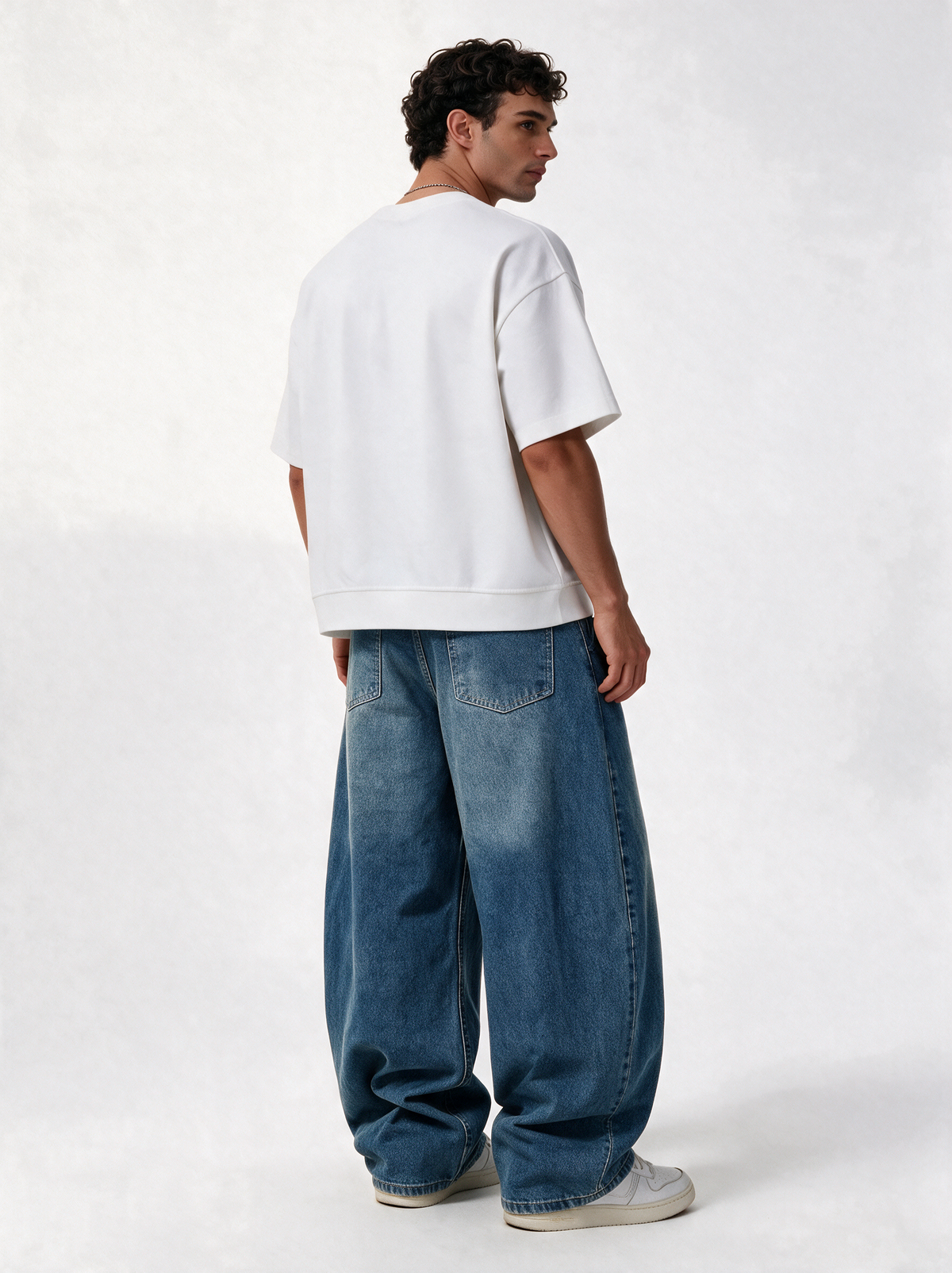Wide Leg Jeans Denim Baggy Fit - Genz Saudi
