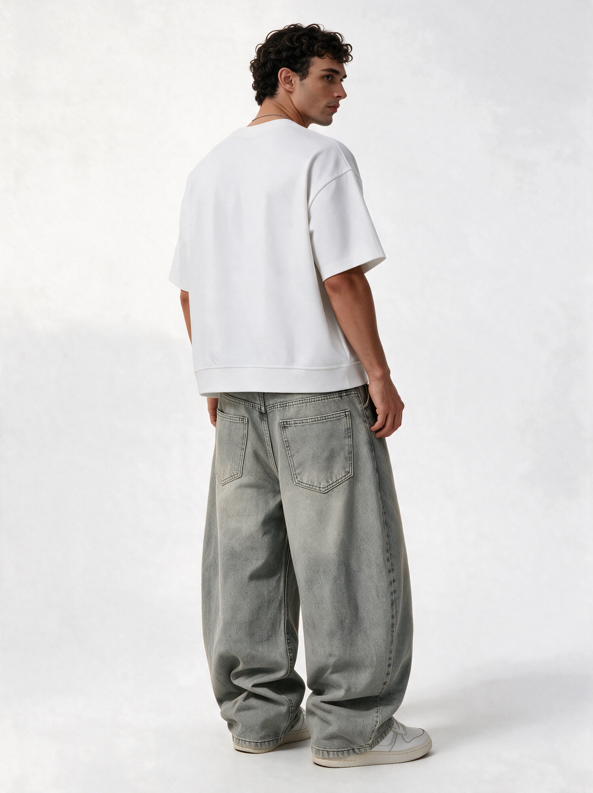 Wide Leg Jeans Denim Baggy Fit - Genz Saudi