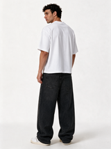 Washed Jeans Denim Wide Leg - Genz Saudi