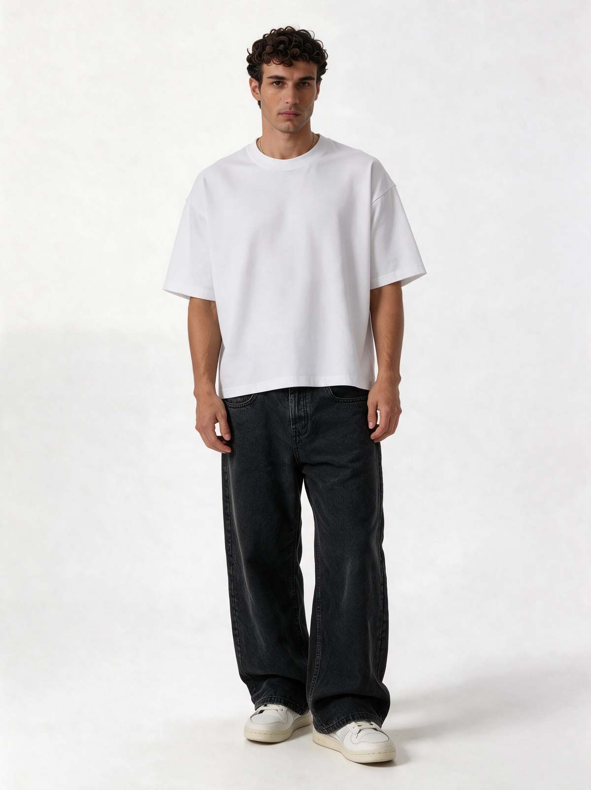 Washed Jeans Denim Wide Leg - Genz Saudi