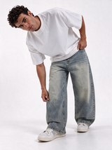Washed Jeans Denim Baggy Fit - Genz Saudi
