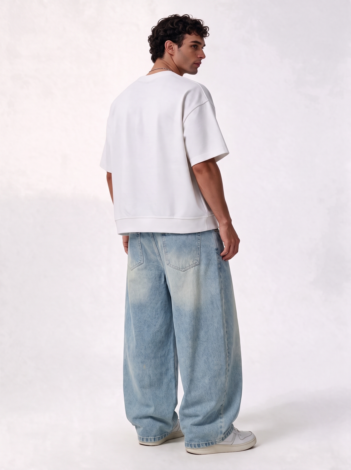 Wide Leg Jeans Denim Baggy Fit - Genz Saudi