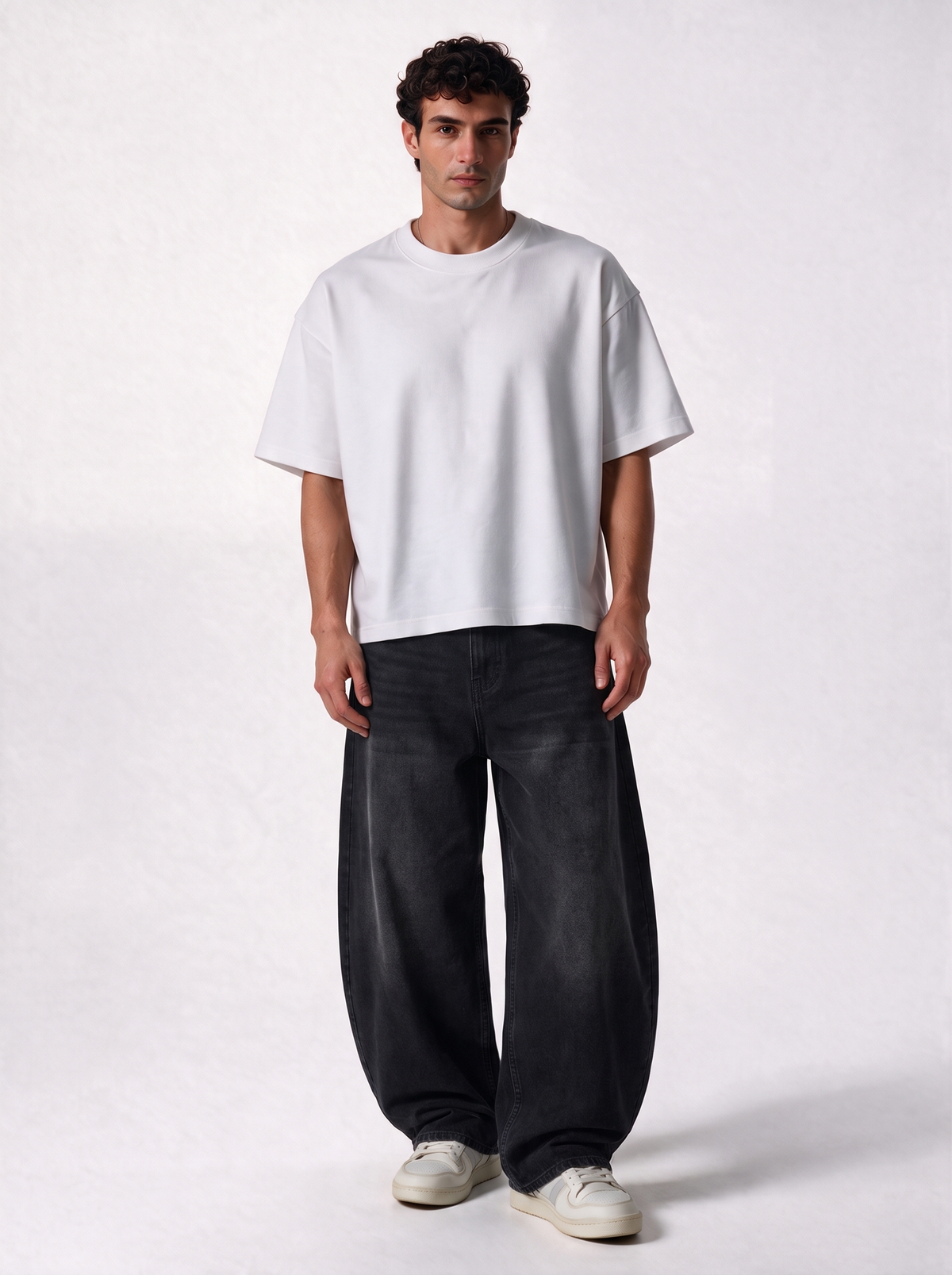 Wide Leg Jeans Denim Baggy Fit - Genz Saudi