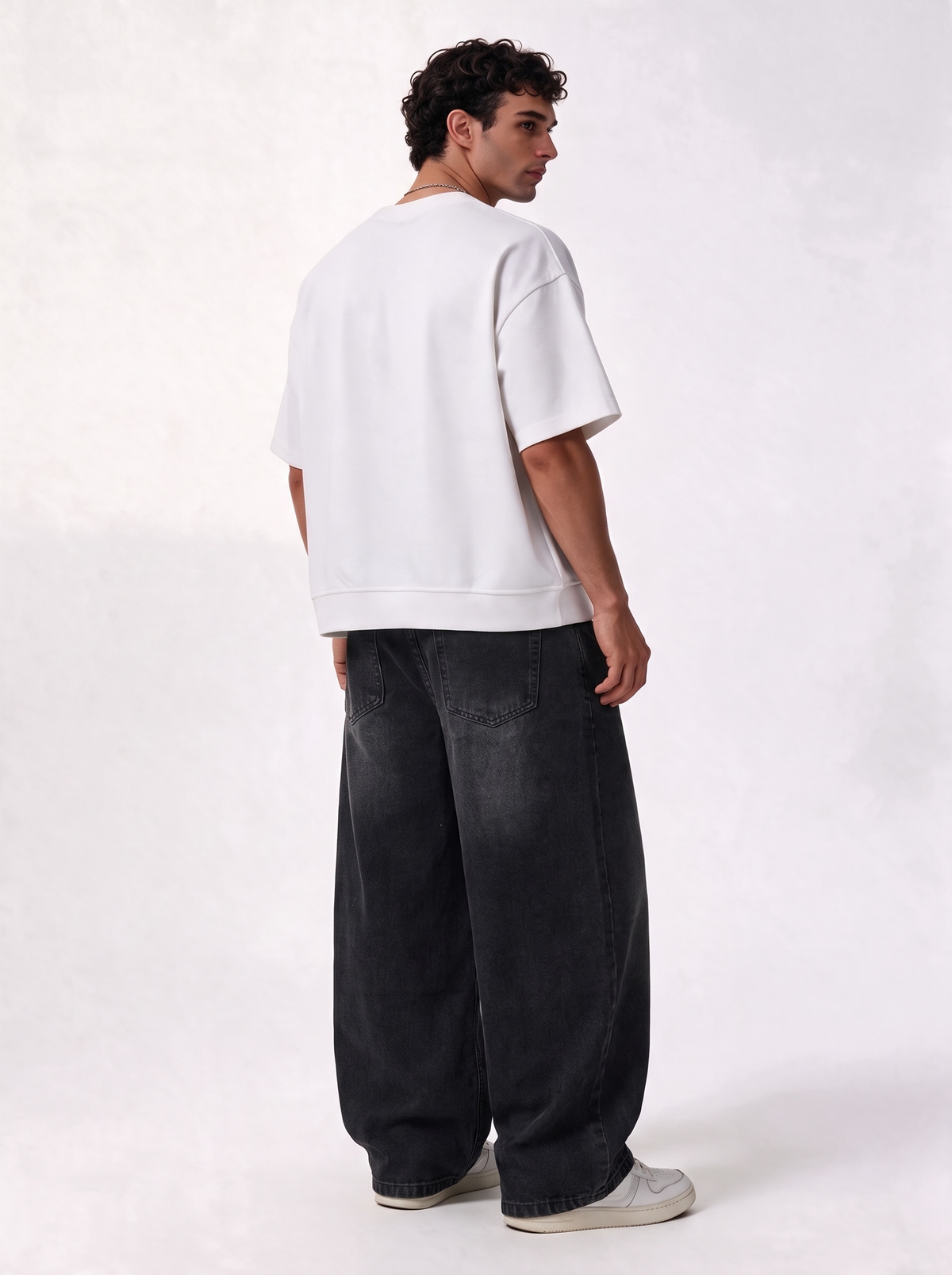 Wide Leg Jeans Denim Baggy Fit - Genz Saudi