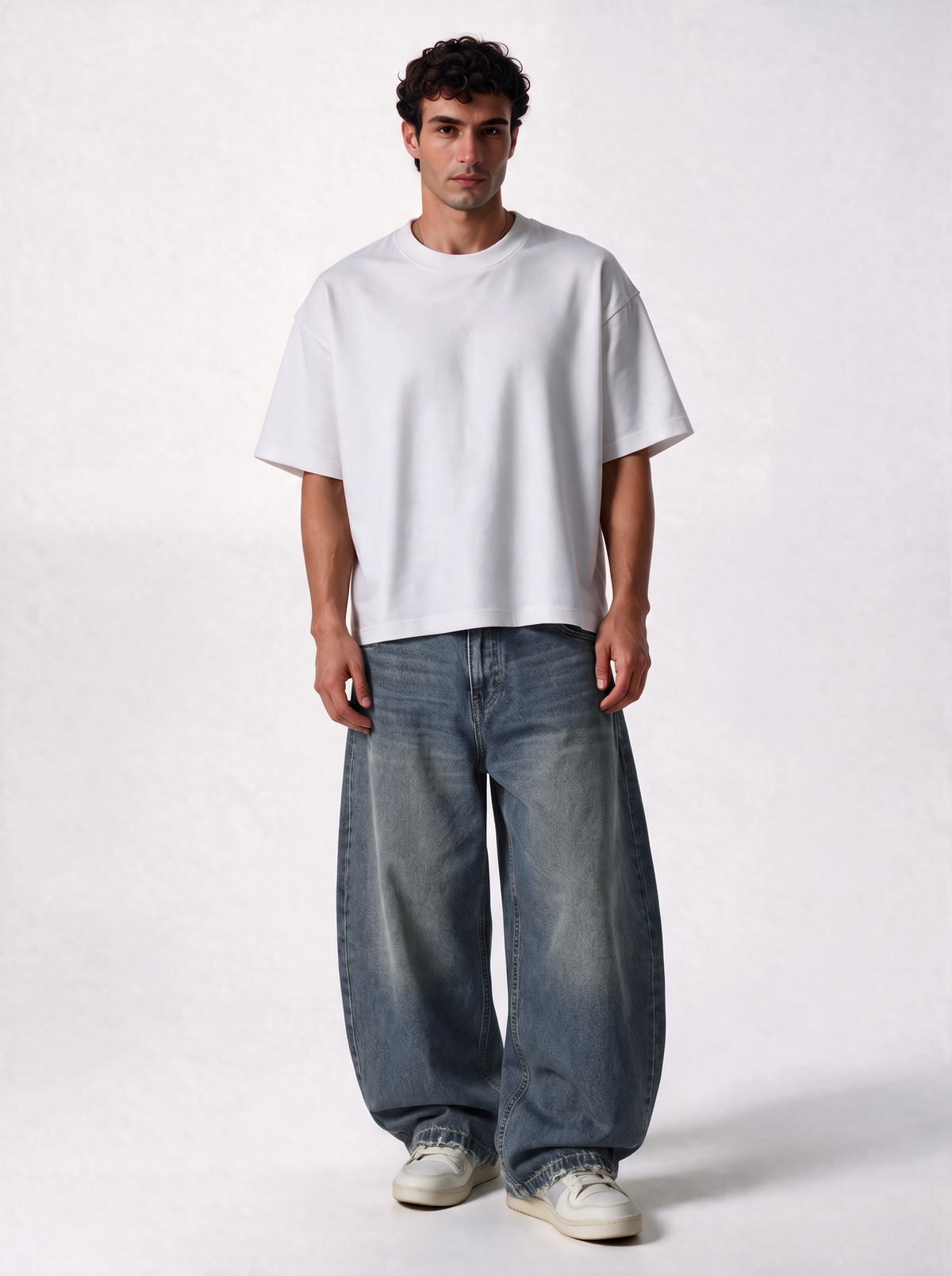 Wide Leg Jeans Denim Baggy Fit - Genz Saudi