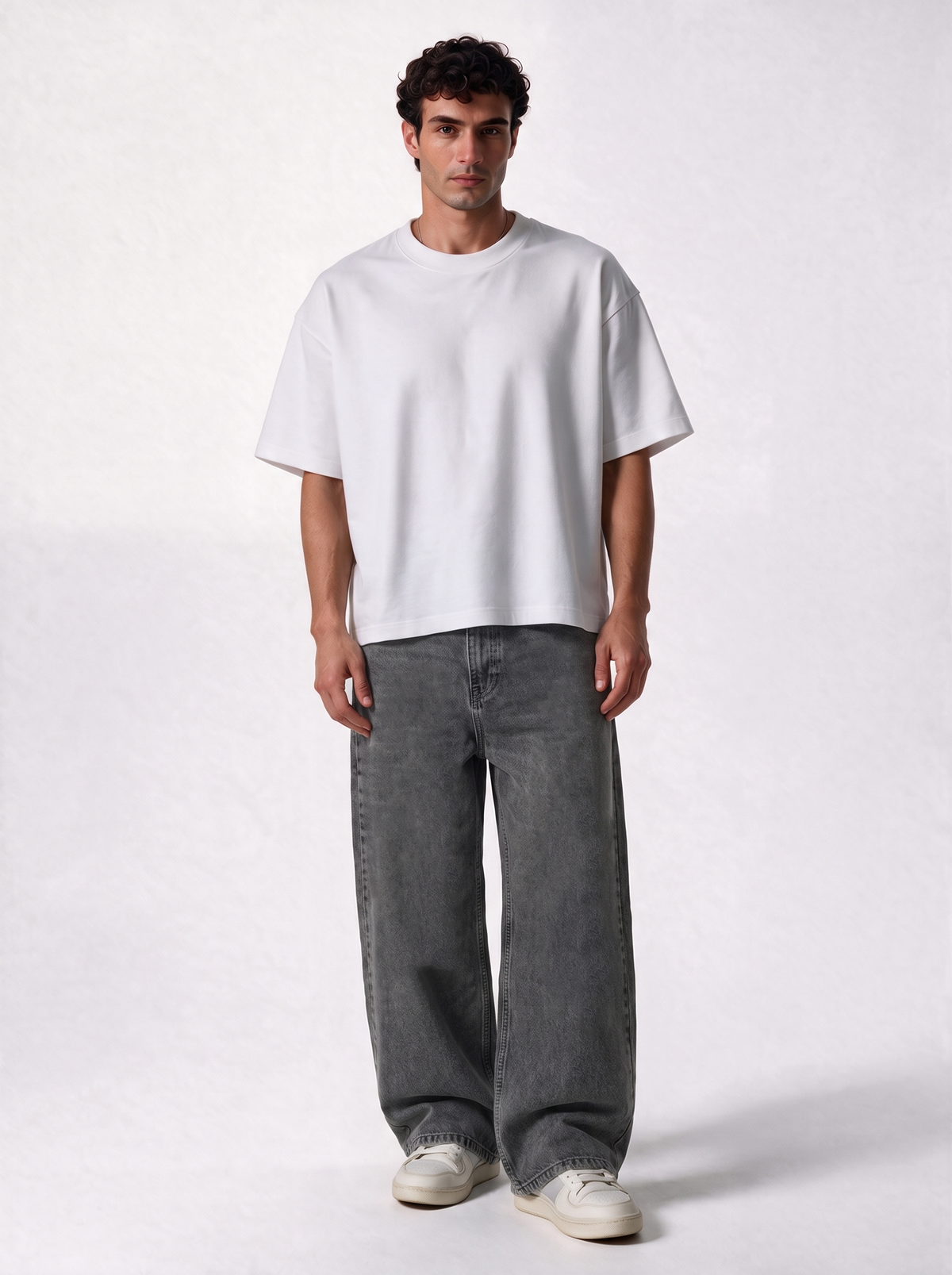 Washed Jeans Denim Wide Leg - Genz Saudi