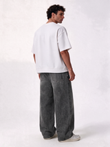 Washed Jeans Denim Wide Leg - Genz Saudi