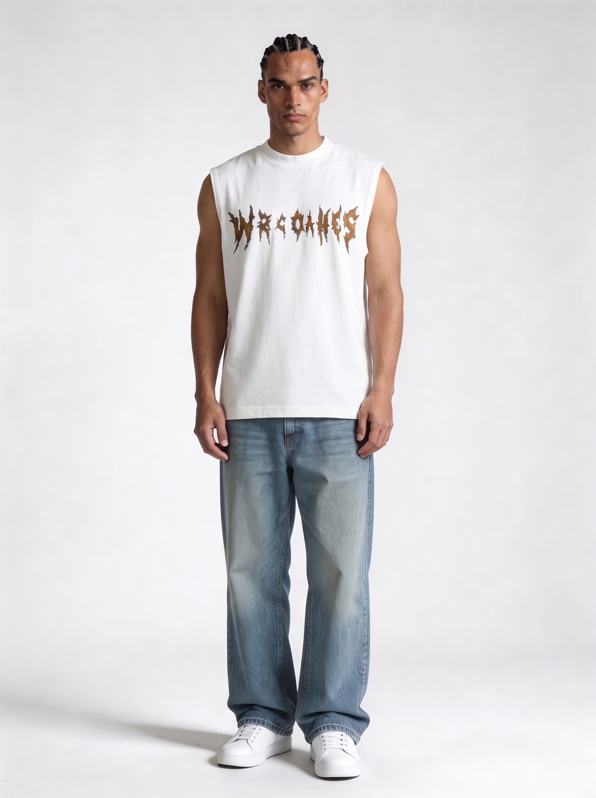 Graphic Sleeveless Top Knit Regular Fit -JE-X