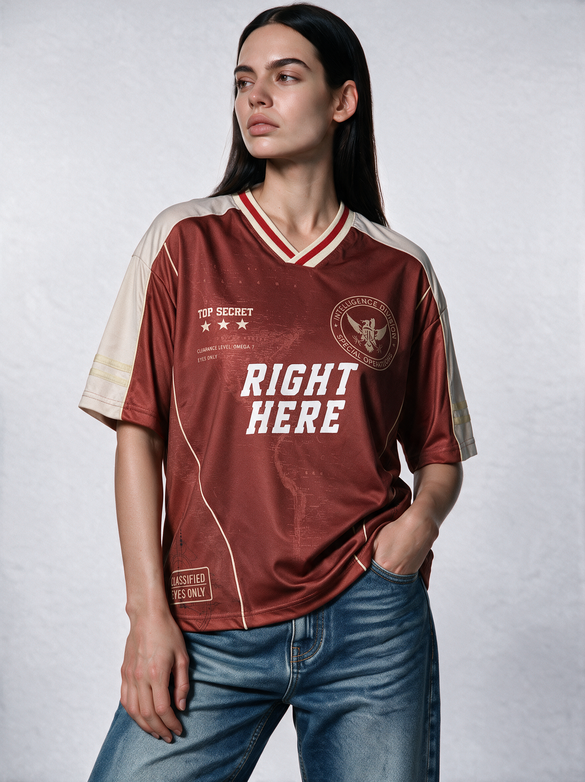 Panelled Graphic T-Shirt Knit Relaxed Fit - seven