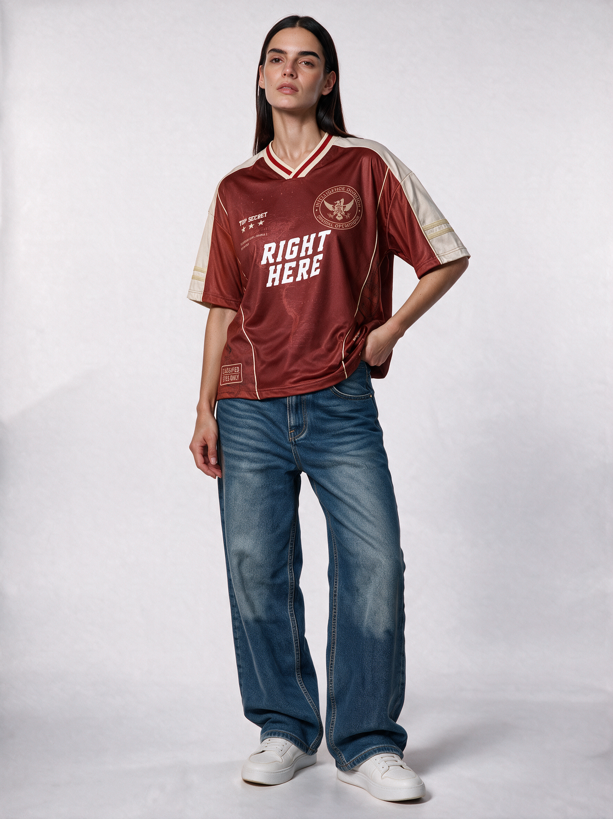Panelled Graphic T-Shirt Knit Relaxed Fit - seven