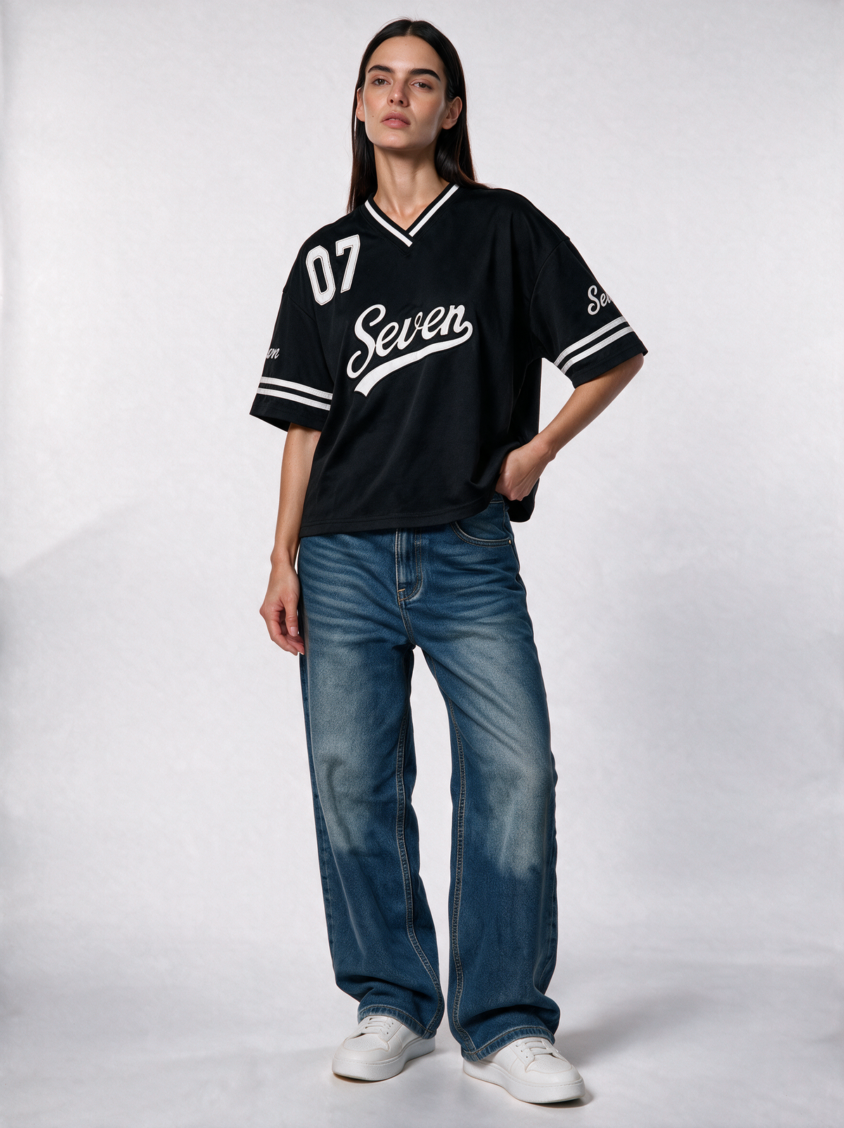 Panelled Graphic T-Shirt Knit Relaxed Fit -MoonWalk