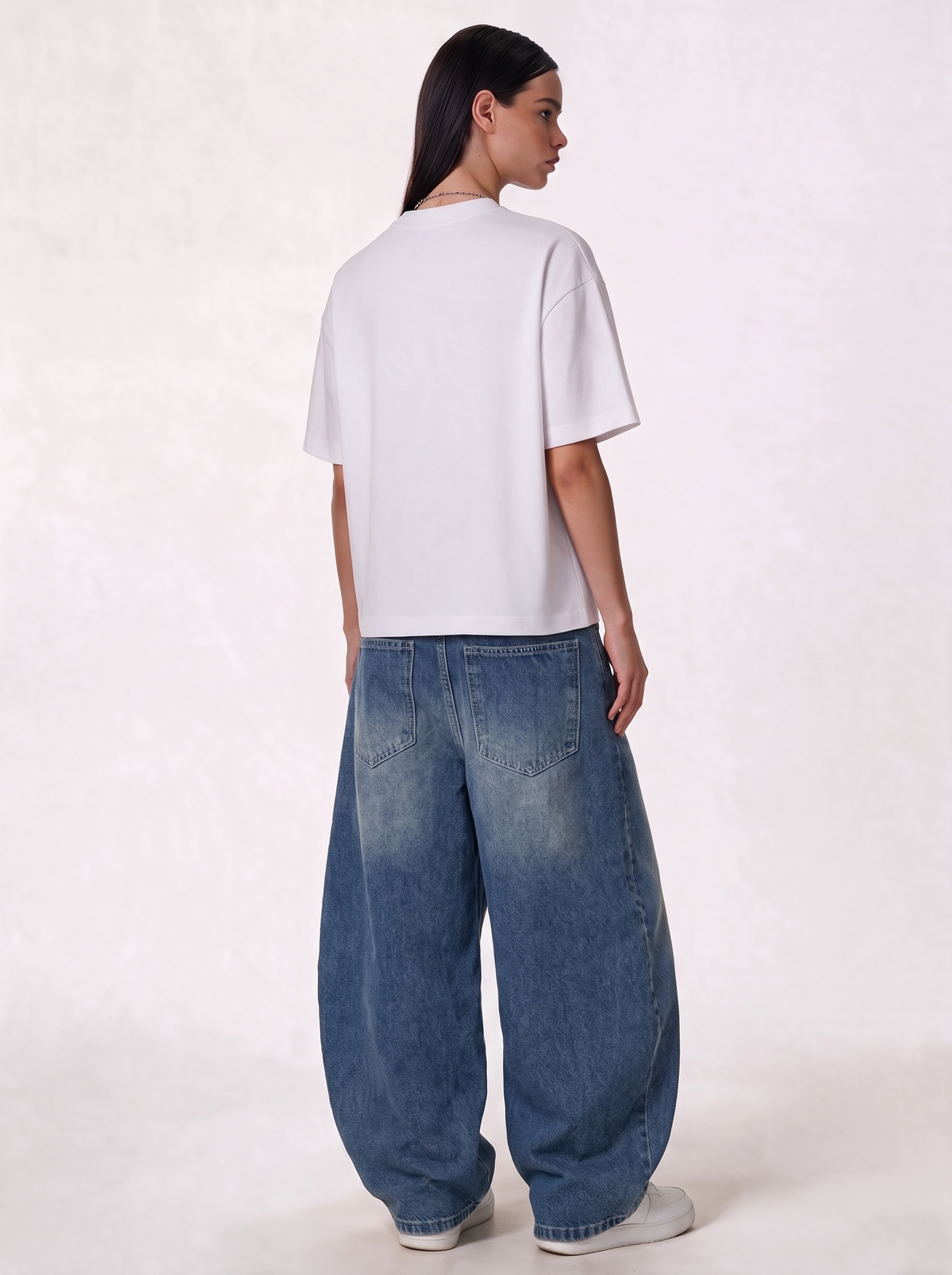 Wide Leg Jeans Denim Baggy Fit - Genz Saudi