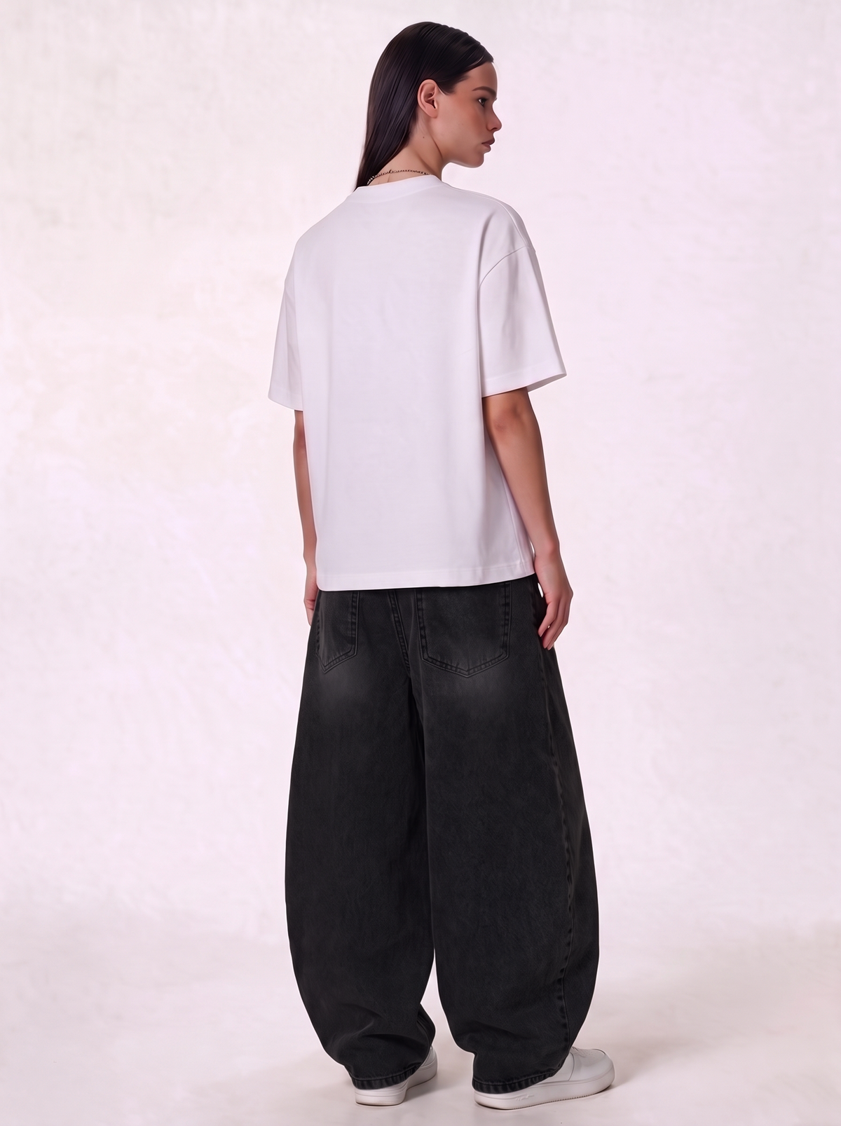 Wide Leg Jeans Denim Baggy Fit - Genz Saudi