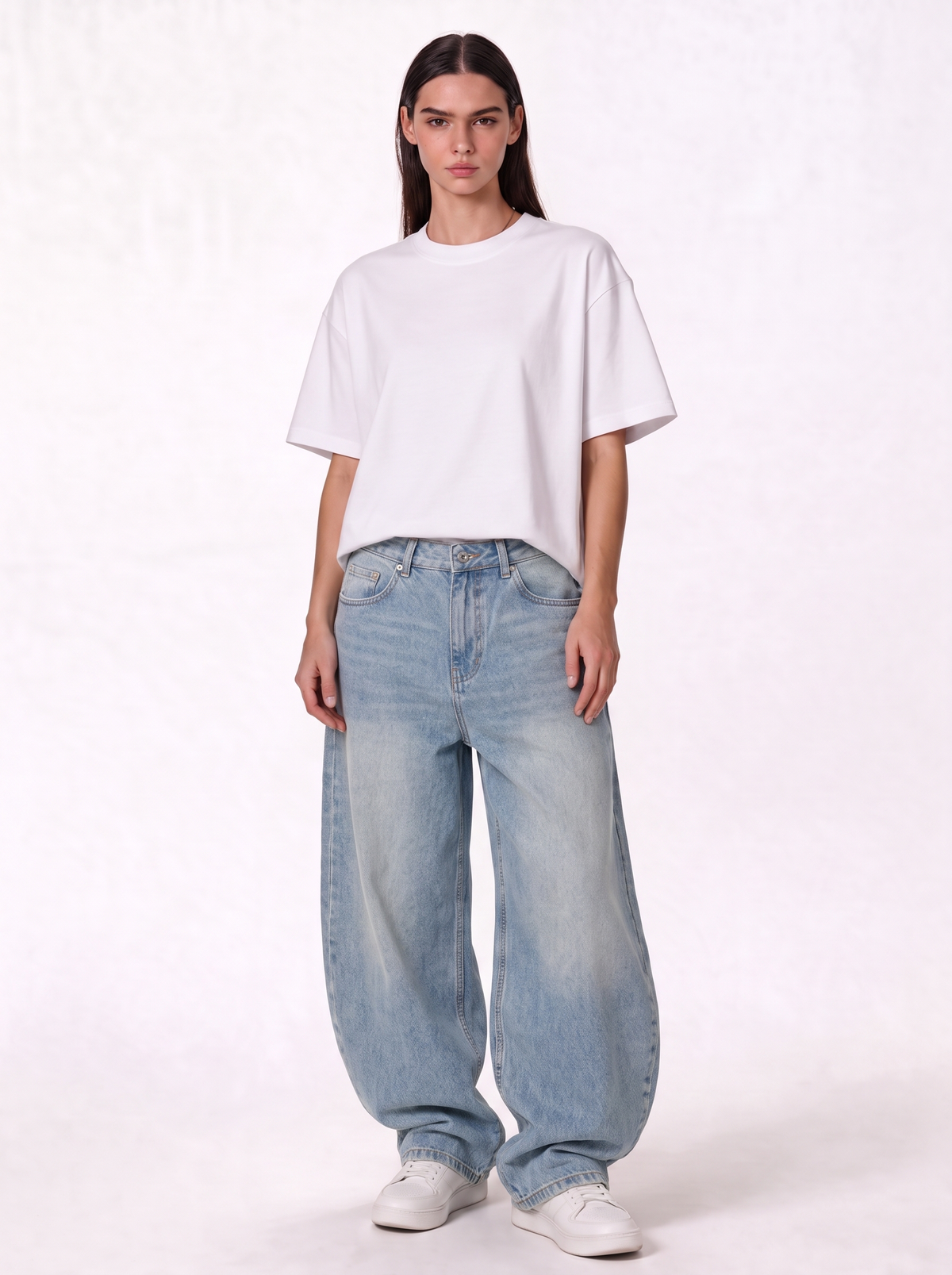 Wide Leg Jeans Denim Baggy Fit - Genz Saudi