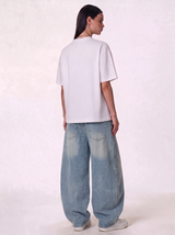 Wide Leg Jeans Denim Baggy Fit - Genz Saudi