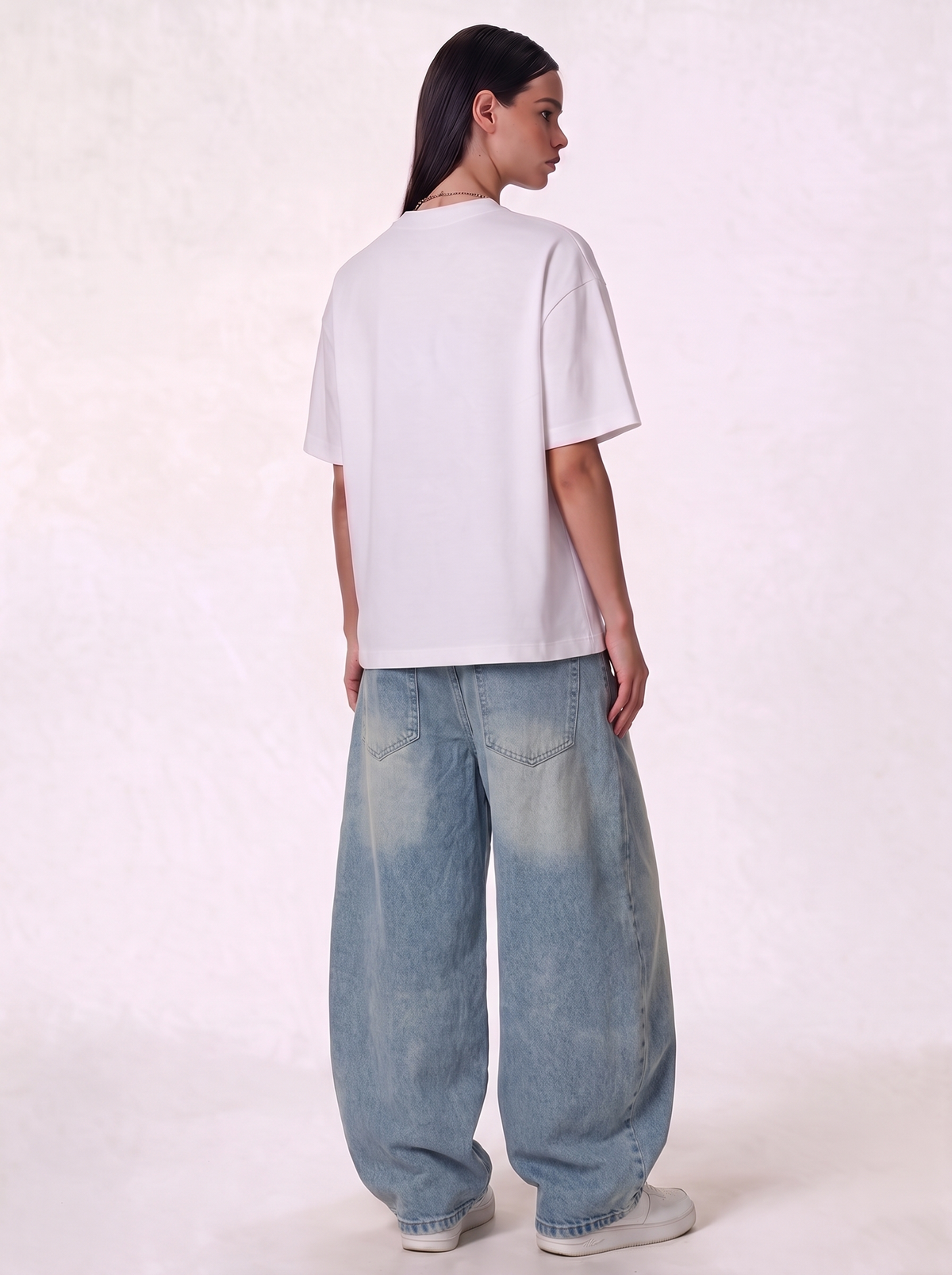 Wide Leg Jeans Denim Baggy Fit - Genz Saudi