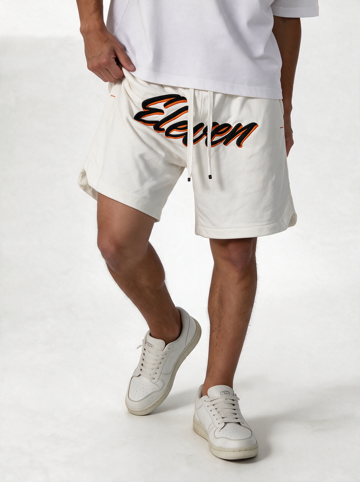 Relaxed Technical Mesh Graphic Shorts - eleven