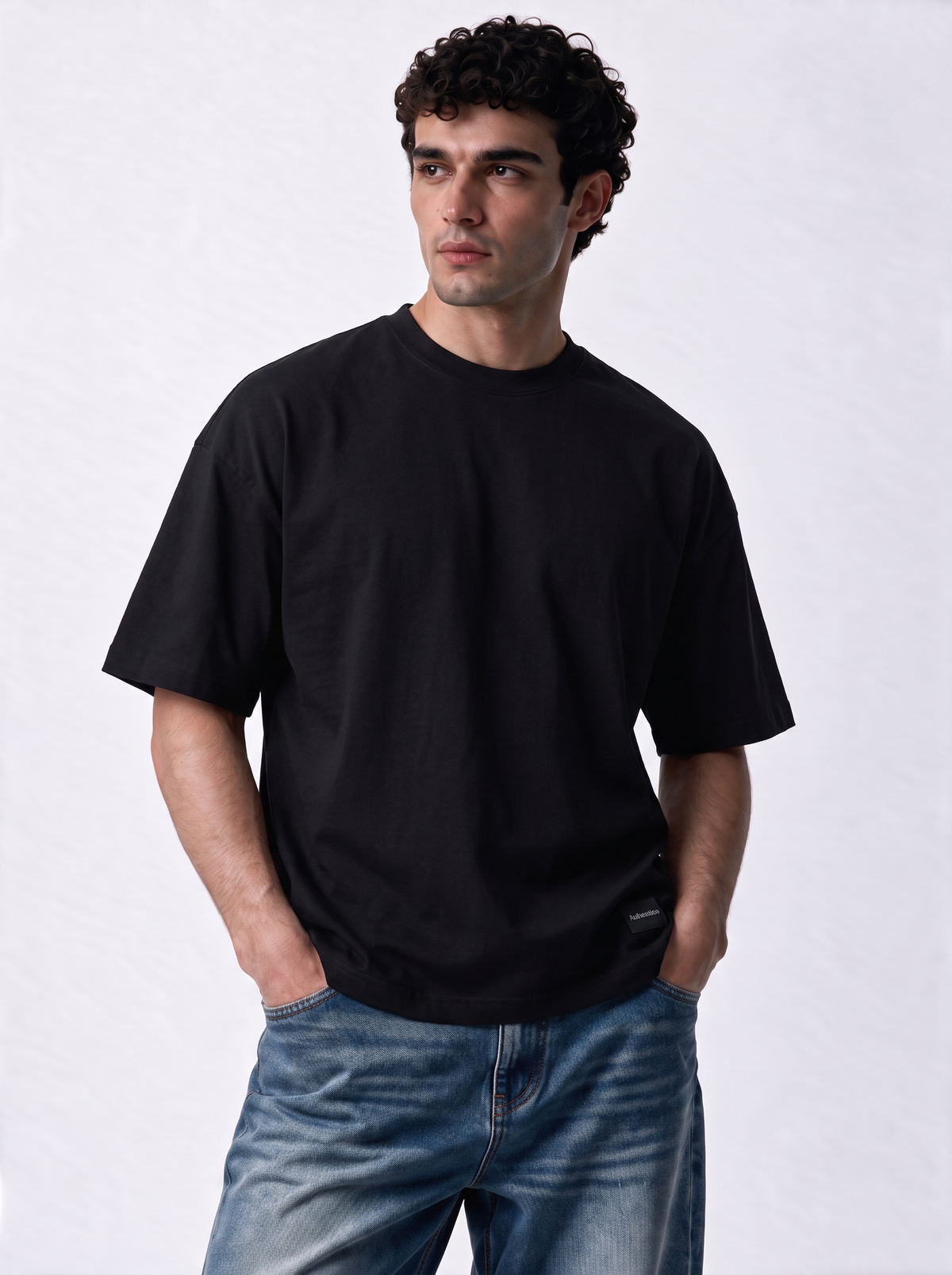 Minimal Crew Neck T-Shirt Knit Relaxed Fit - Autentico