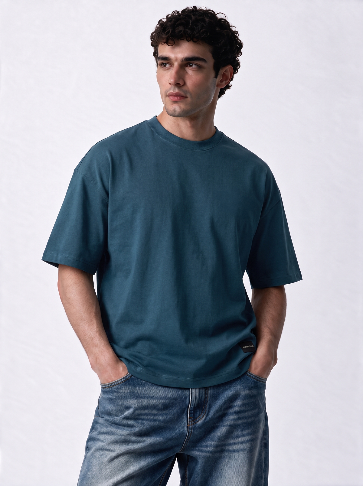 Minimal Crew Neck T-Shirt Knit Relaxed Fit - Autentico