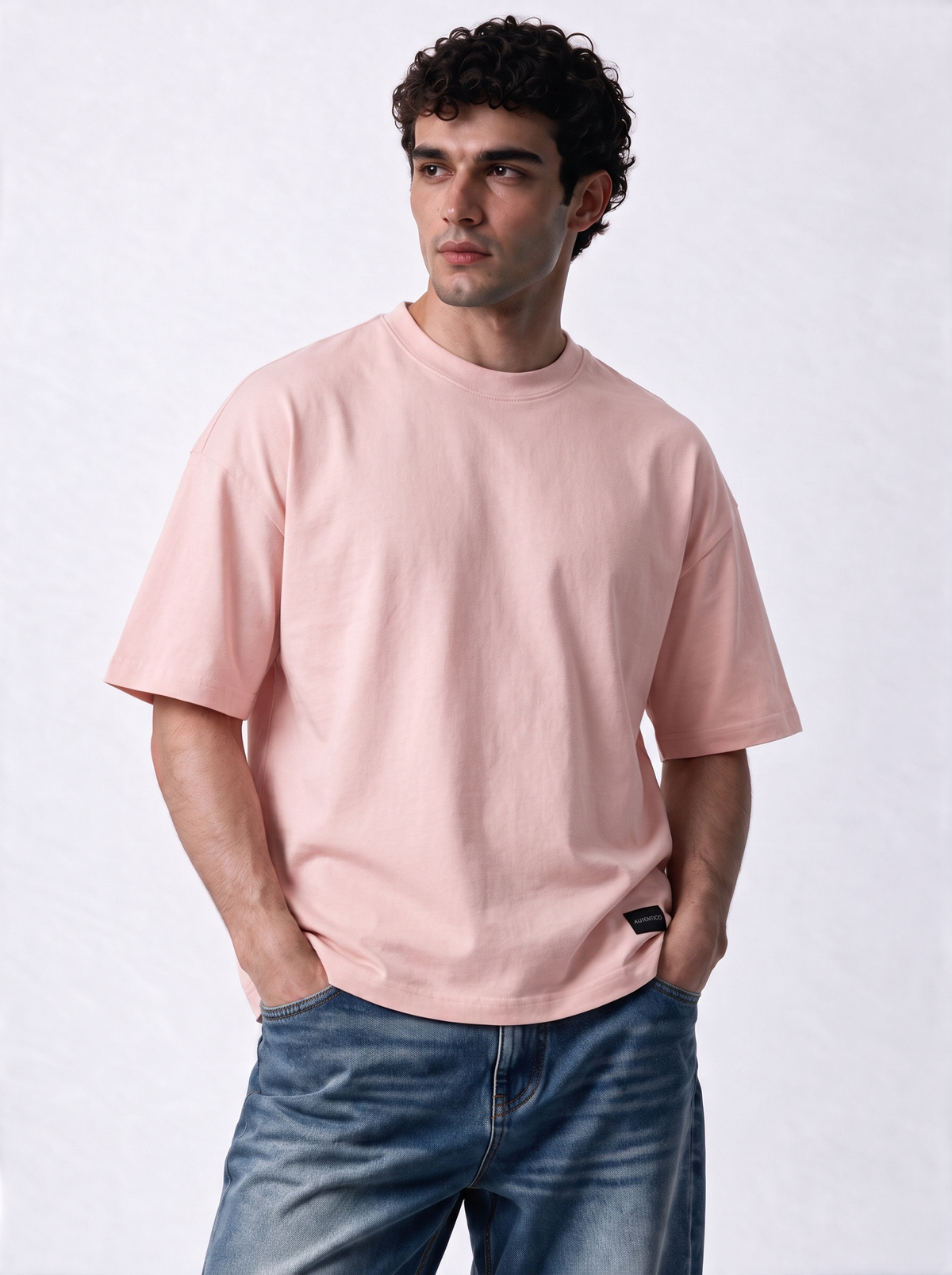 Minimal Crew Neck T-Shirt Knit Relaxed Fit - Autentico