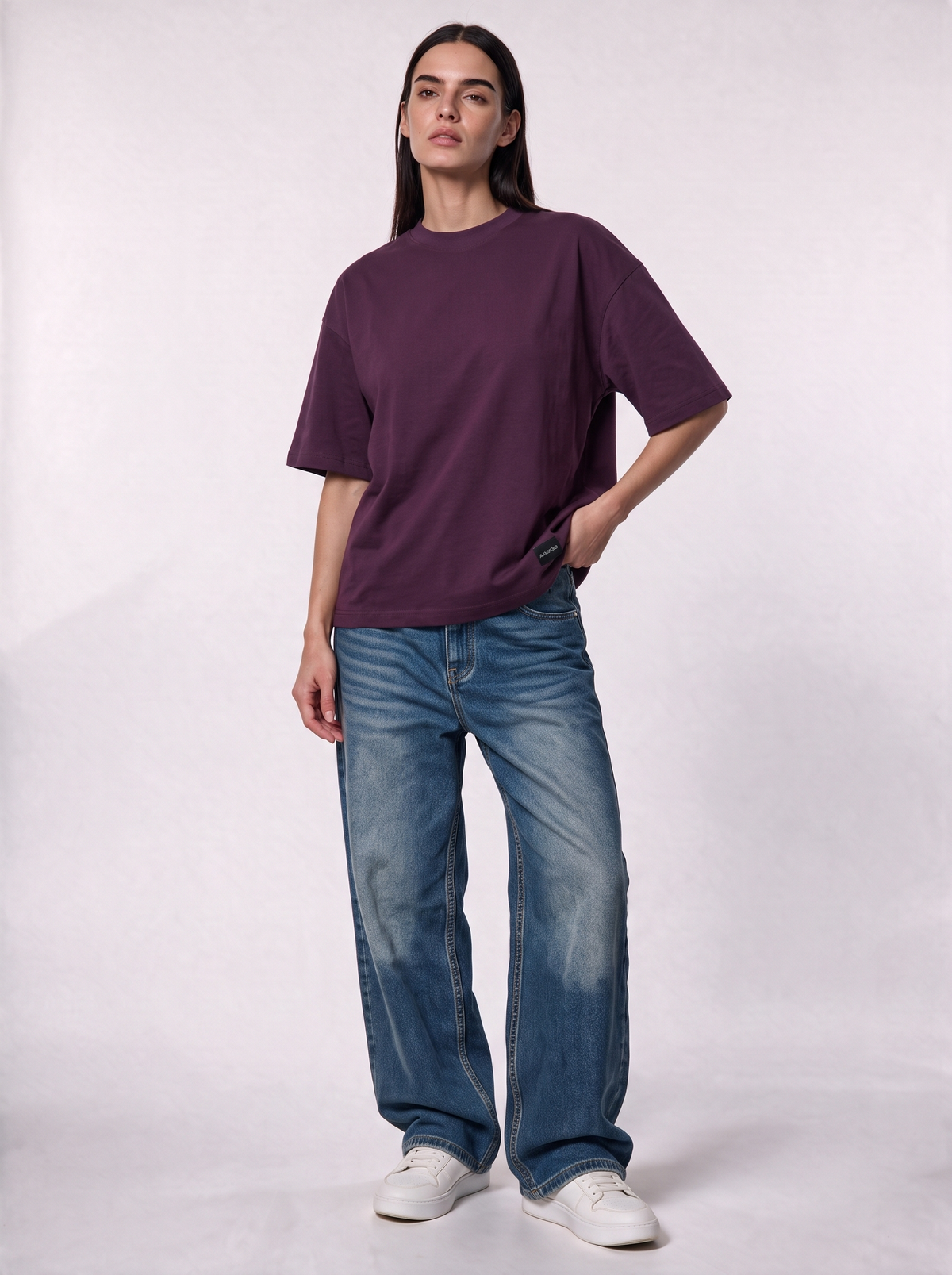 Minimal Crew Neck T-Shirt Knit Relaxed Fit - Autentico