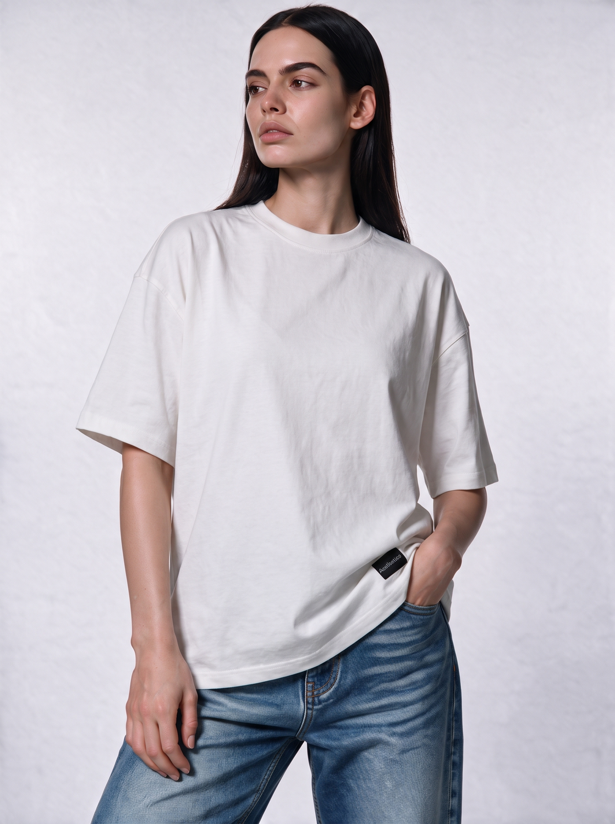 Minimal Crew Neck T-Shirt Knit Relaxed Fit - Autentico