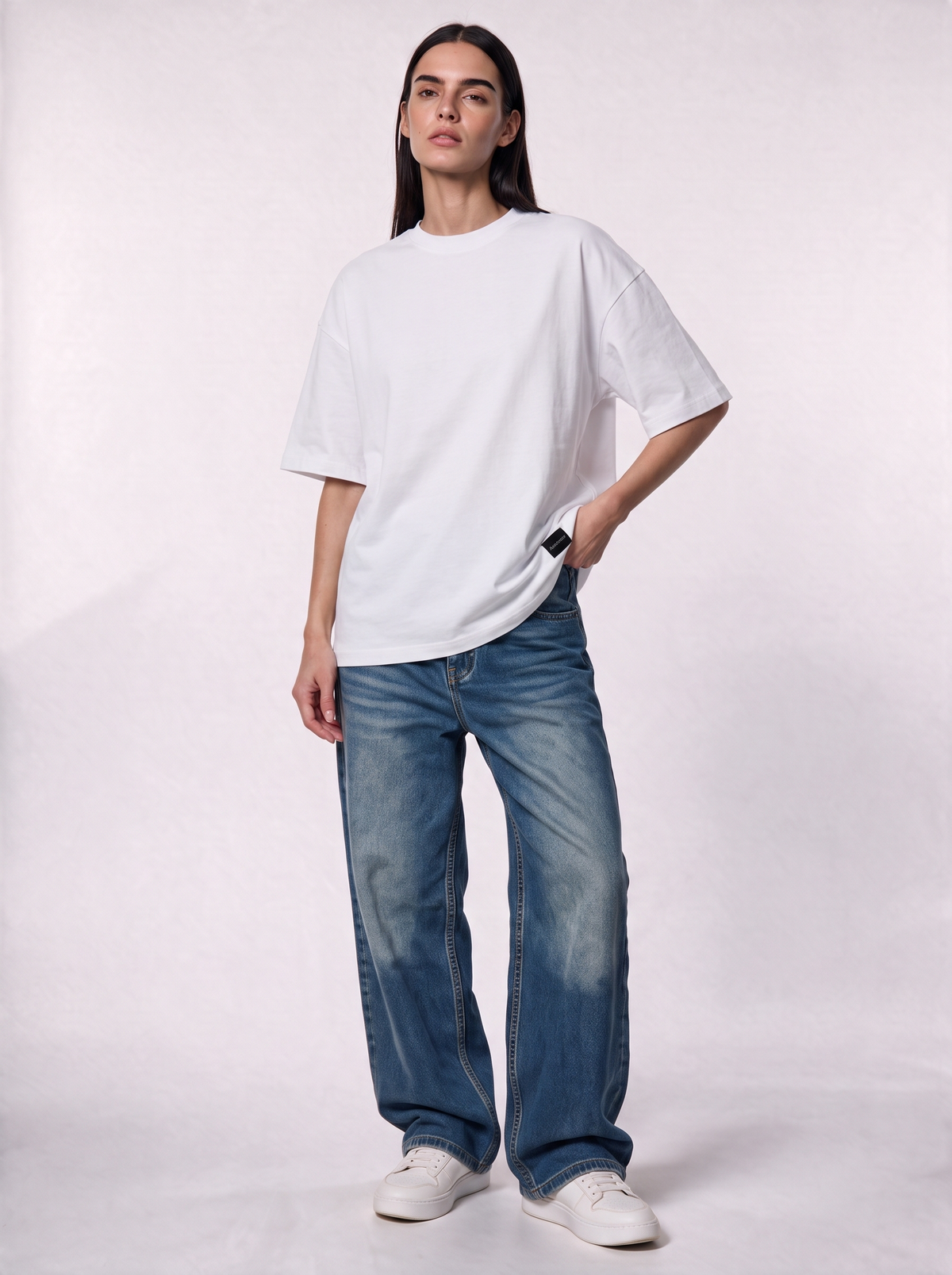 Minimal Crew Neck T-Shirt Knit Relaxed Fit - Autentico