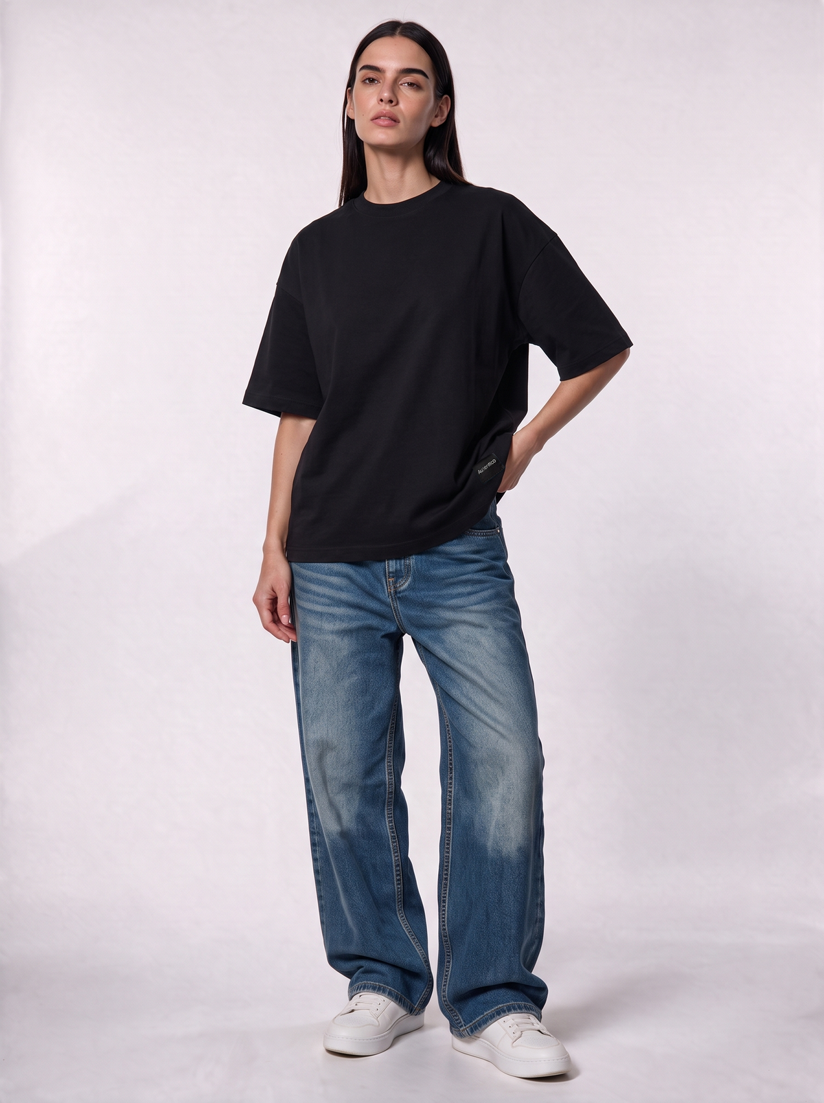 Minimal Crew Neck T-Shirt Knit Relaxed Fit - Autentico