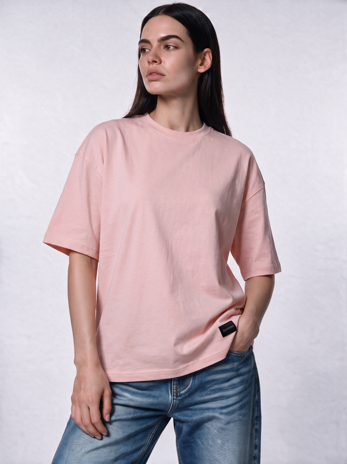 Minimal Crew Neck T-Shirt Knit Relaxed Fit - Autentico