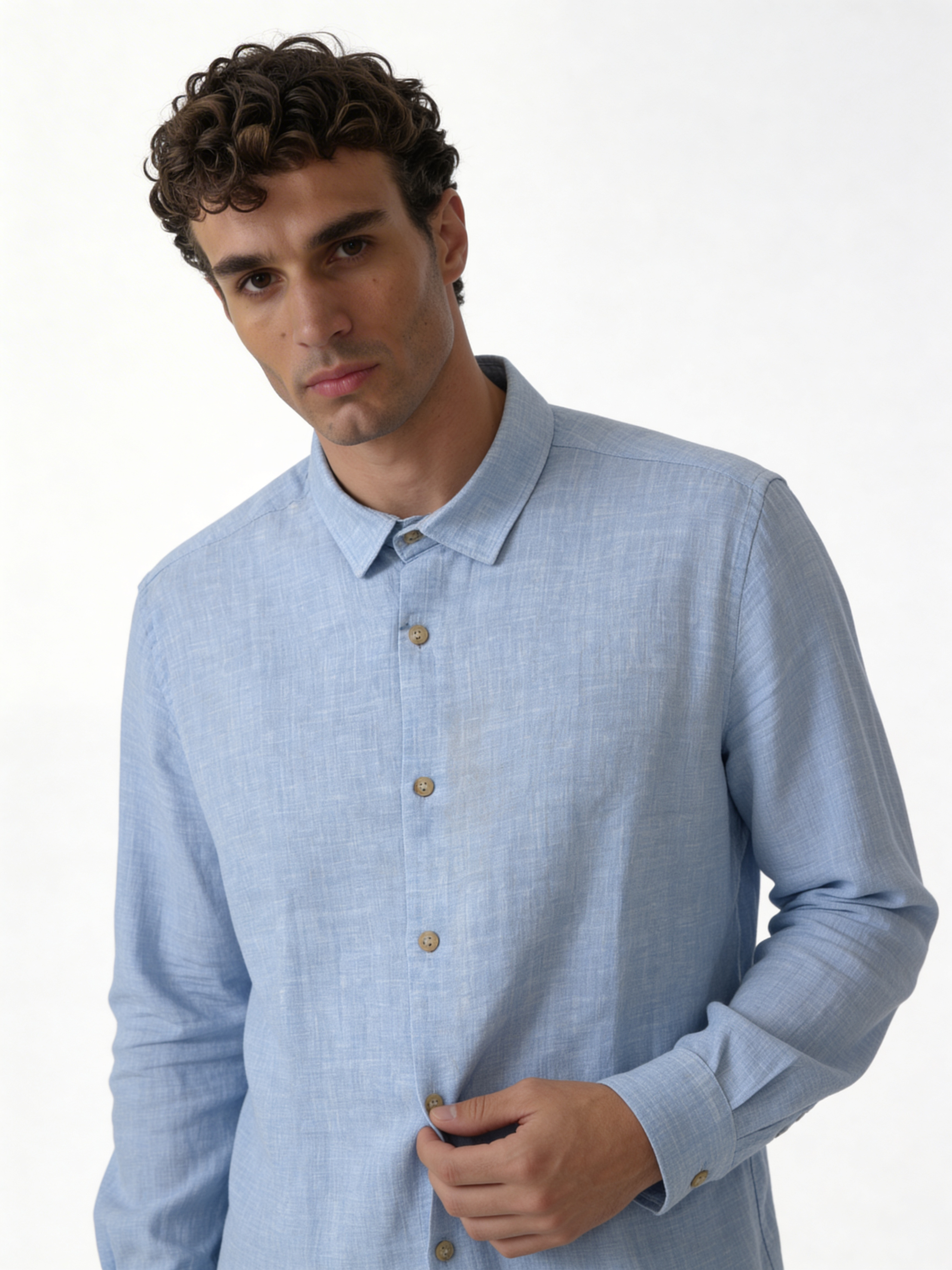 Relaxed-Fit Lightweight Linen Long Sleeve Shirt - lusso