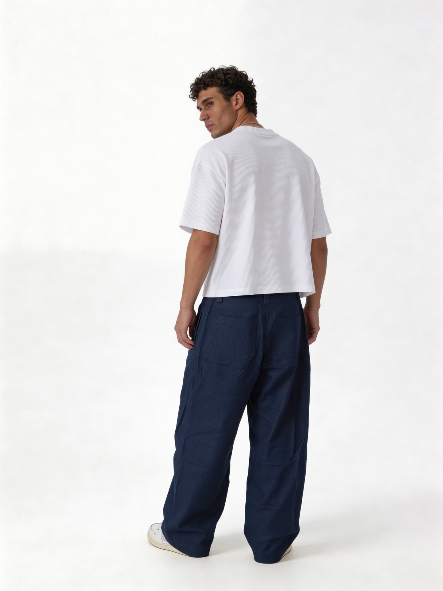 Relaxed Wide-Leg Pleated Cotton Trousers - unbranded