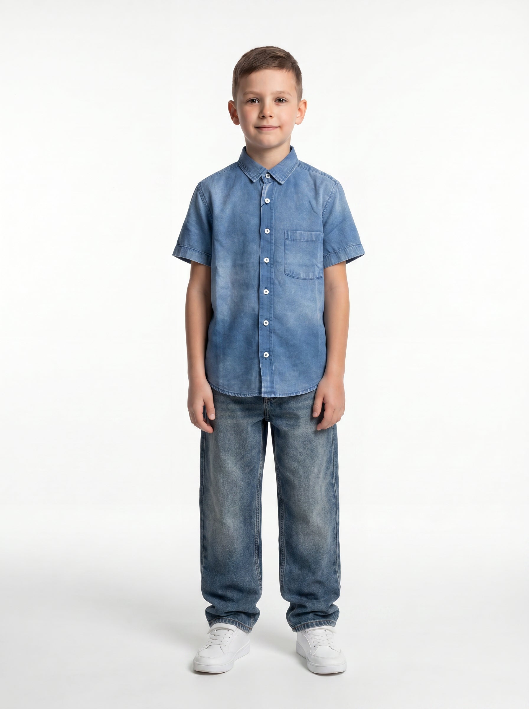 Washed Buttoned Shirt Cotton Regular Fit - seven kids