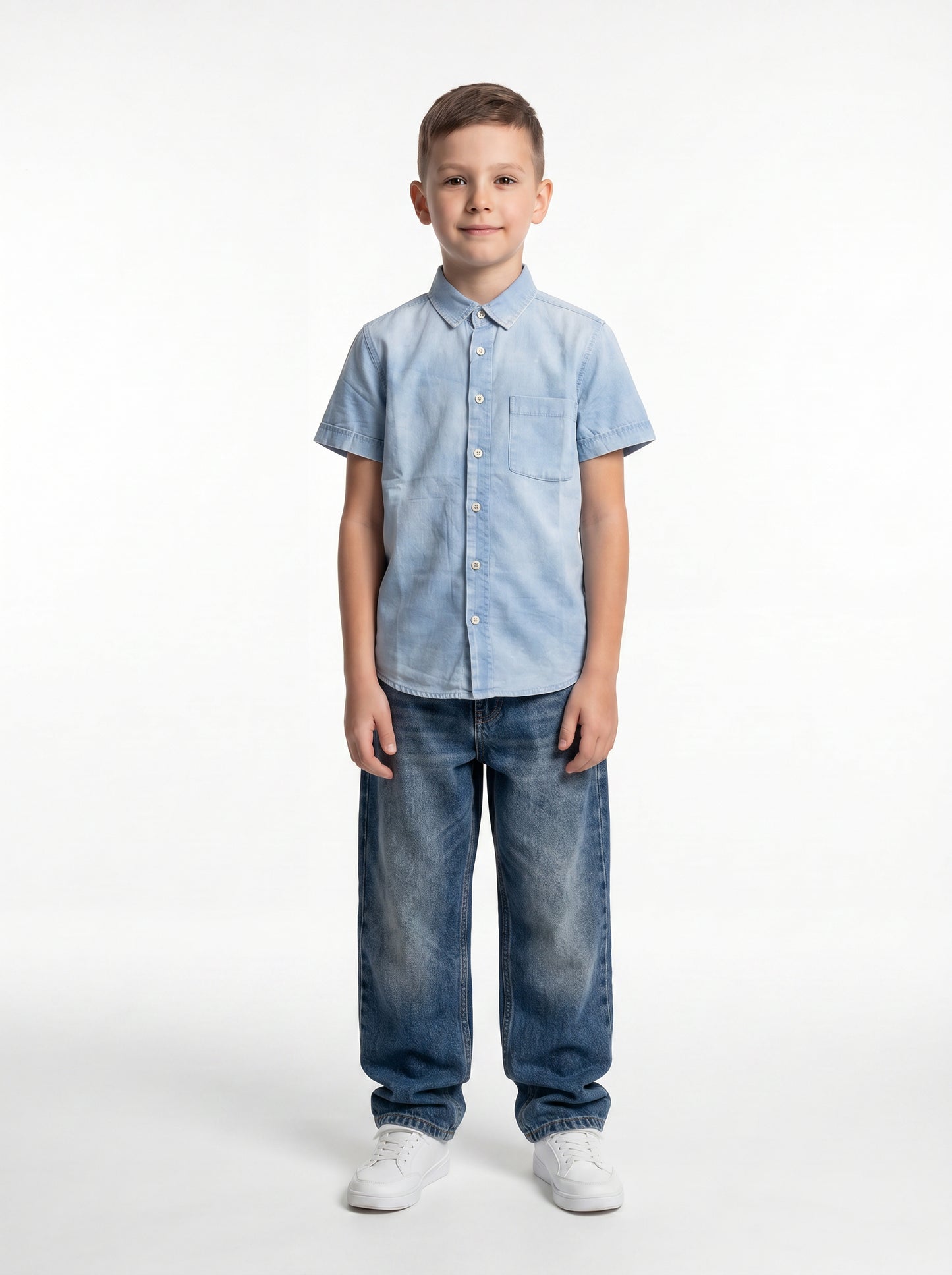 Washed Buttoned Shirt Cotton Regular Fit - seven kids