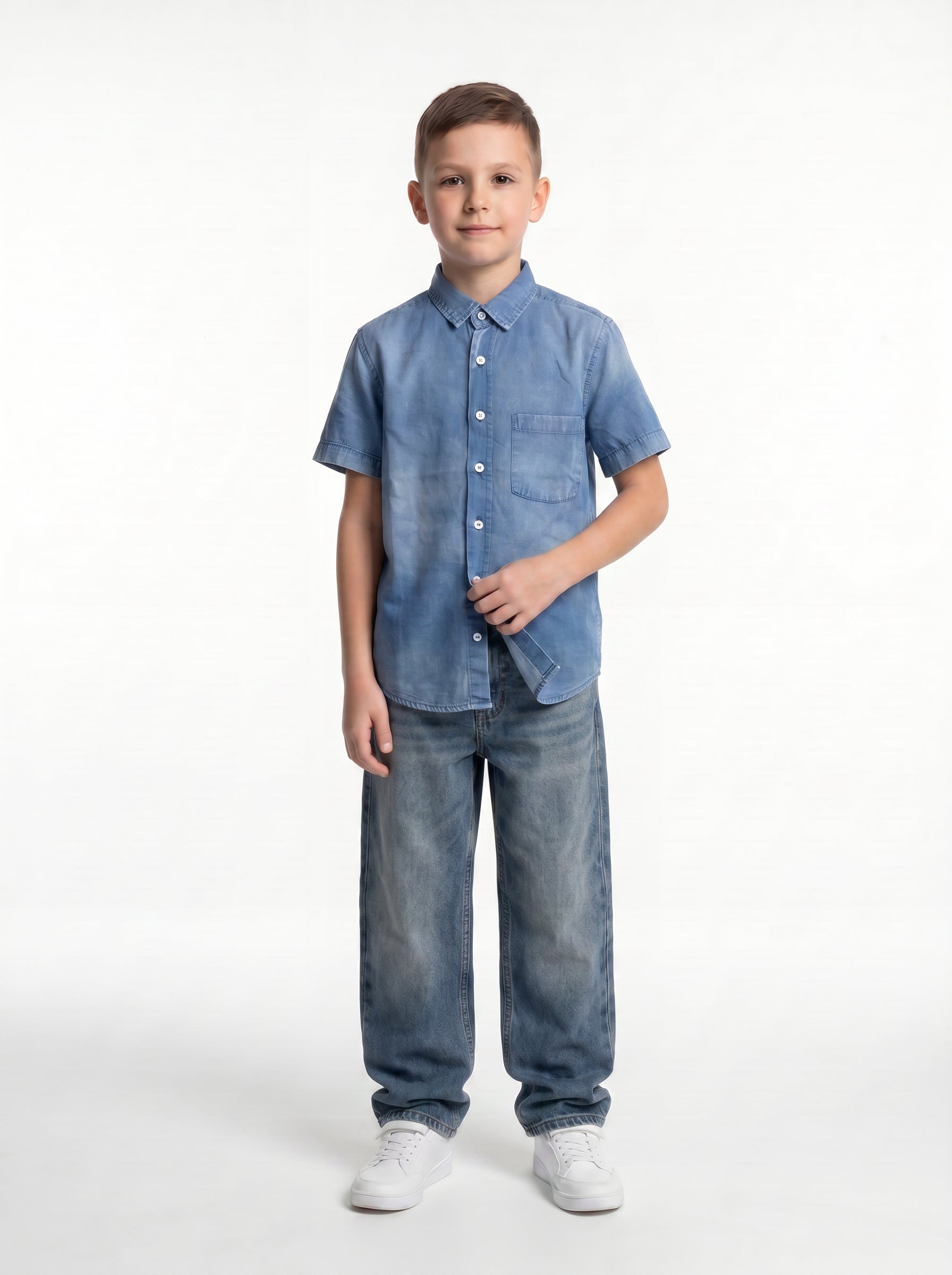 Washed Buttoned Shirt Cotton Regular Fit - seven kids