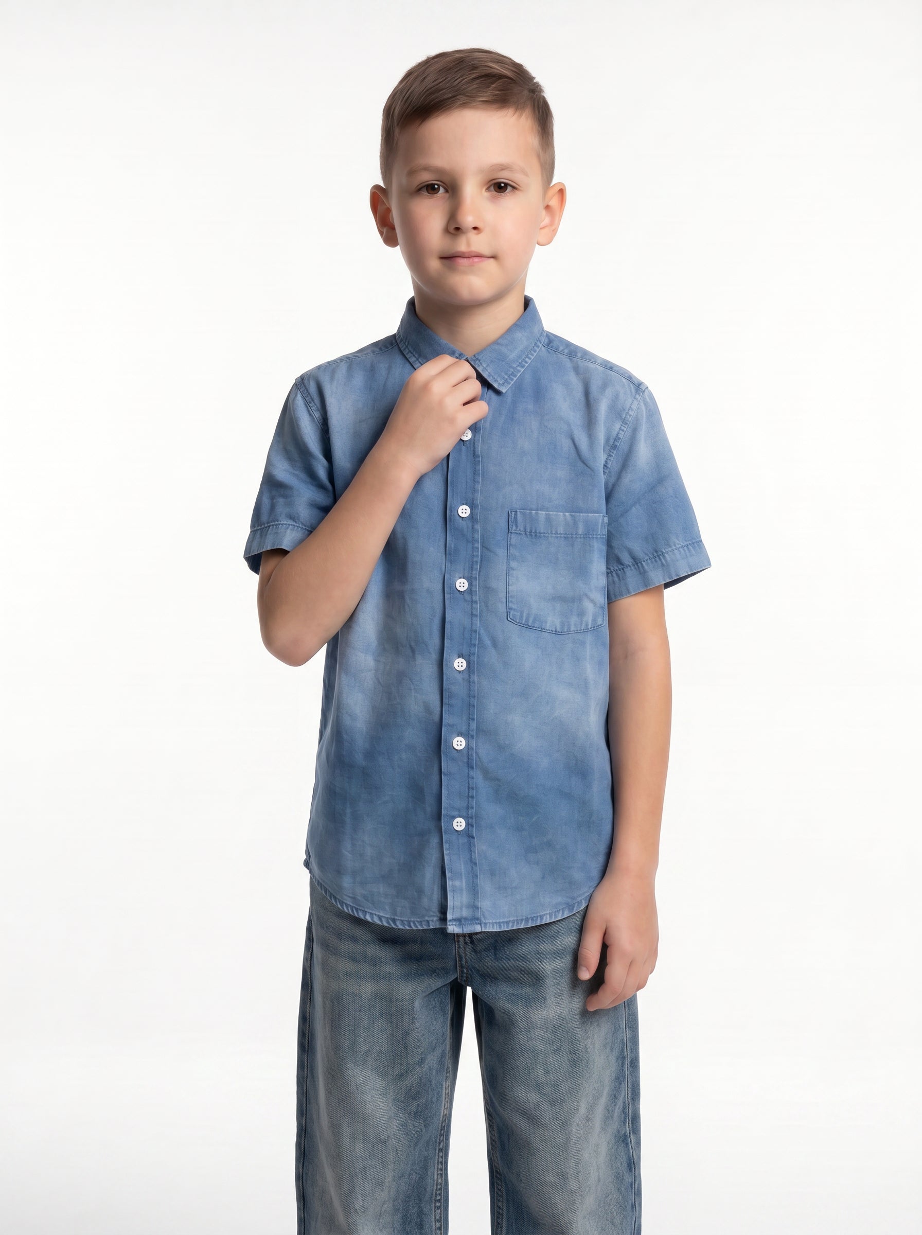 Washed Buttoned Shirt Cotton Regular Fit - seven kids