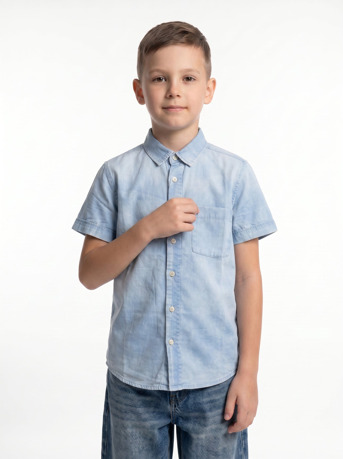 Washed Buttoned Shirt Cotton Regular Fit - seven kids