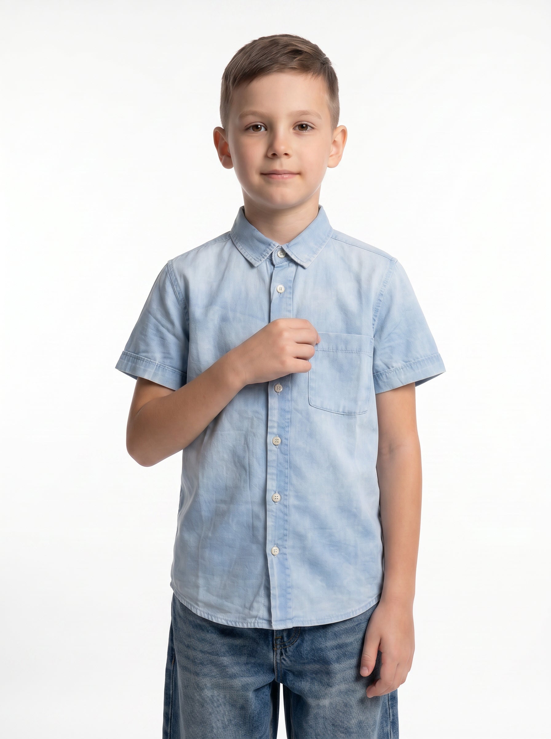 Washed Buttoned Shirt Cotton Regular Fit - seven kids
