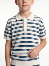 Ribbed Trim Polo Shirt Knit Regular Fit - seven kids