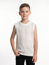 Ribbed Trim Sweater Vest Knit Regular Fit - seven kids