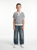 Ribbed Trim Polo Shirt Knit Regular Fit - seven kids