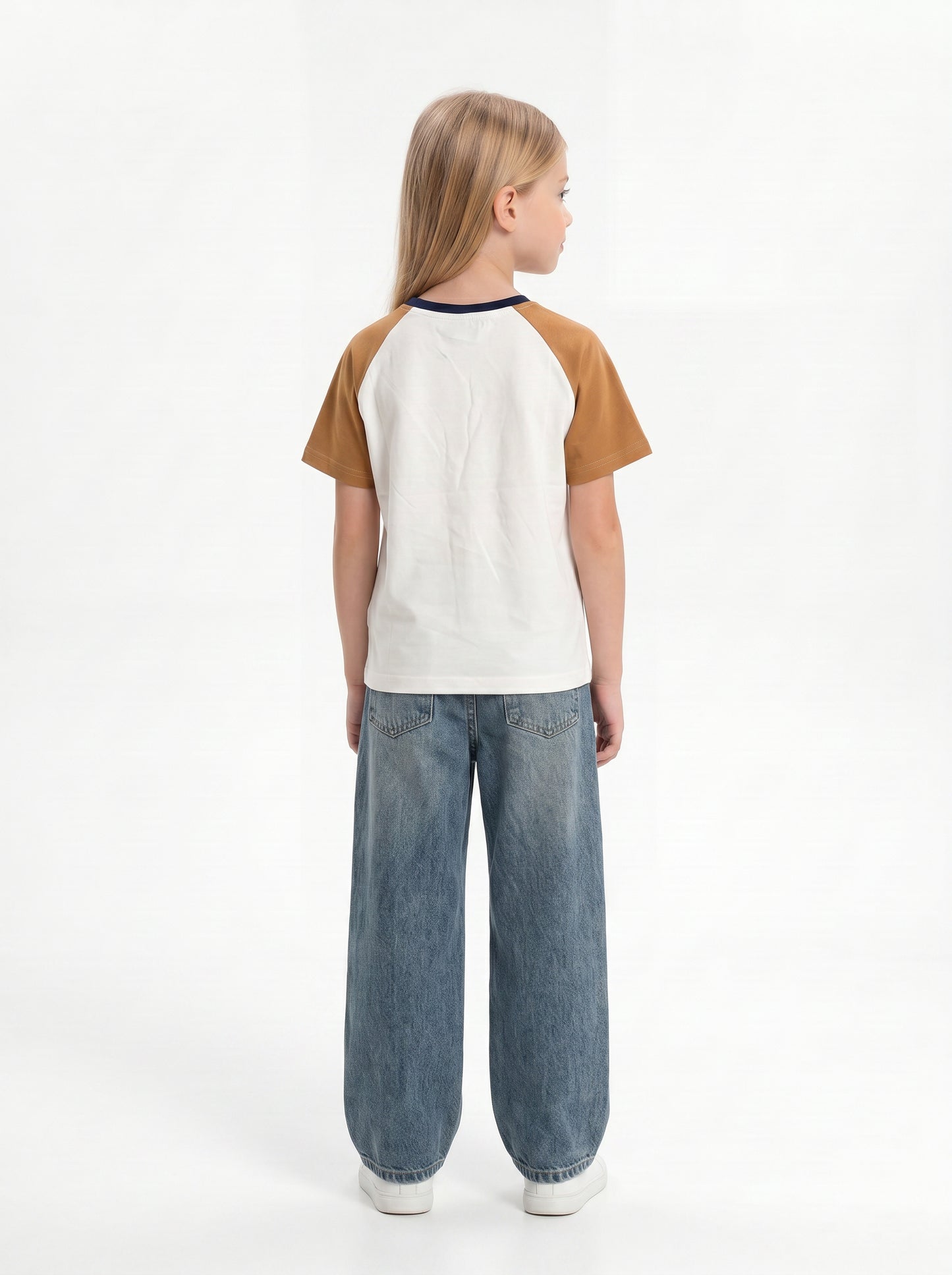 Graphic Panelled T-Shirt Cotton Regular Fit - seven kids