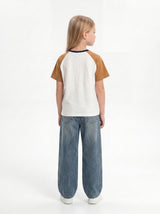 Graphic Panelled T-Shirt Cotton Regular Fit - seven kids