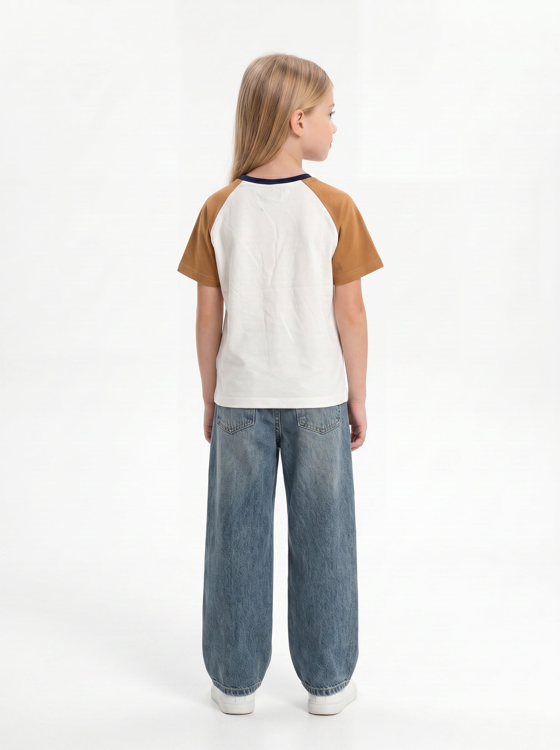 Graphic Panelled T-Shirt Cotton Regular Fit - seven kids